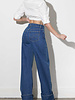 Shanny Snap Detail Wide Leg Jeans