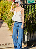 Shanny Snap Detail Wide Leg Jeans