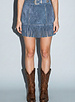 Rosette Fringe Mini Skirt | Blue