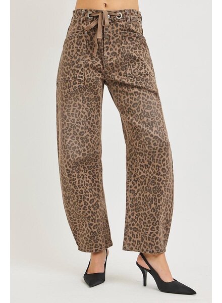 Kaddi Leopard Barrel Jeans
