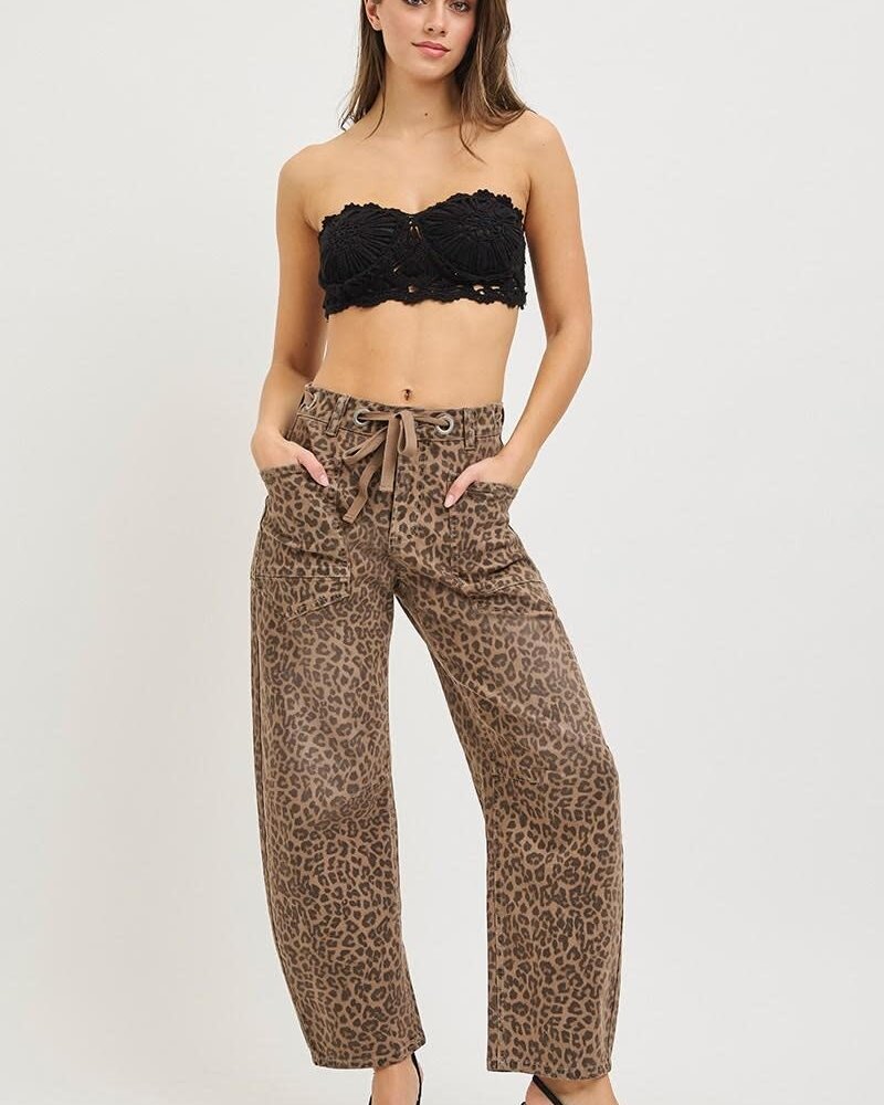 Kaddi Leopard Barrel Jeans