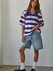 Bold Striped Rugby Tee | Pink