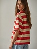 Bold Striped Rugby Tee | Red