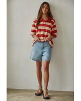 Bold Striped Rugby Tee | Red