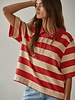 Bold Striped Rugby Tee | Red