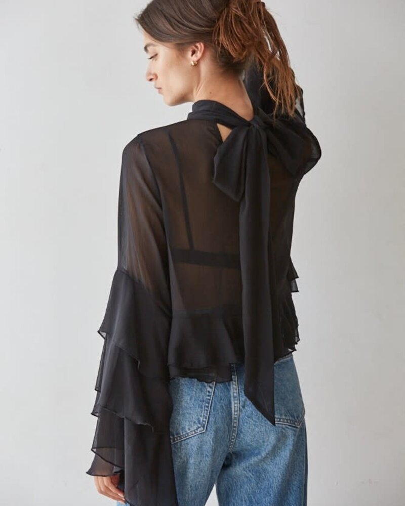 Baroque Flared Cuff Crop Top