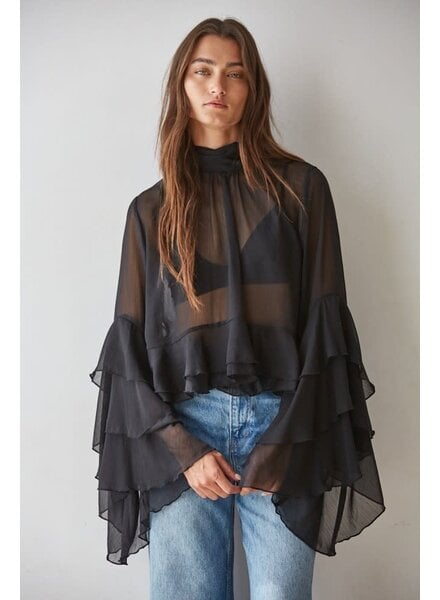 Baroque Flared Cuff Crop Top