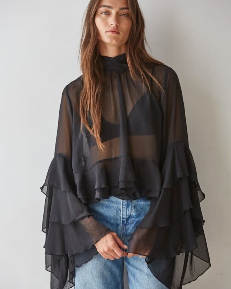 Baroque Flared Cuff Crop Top