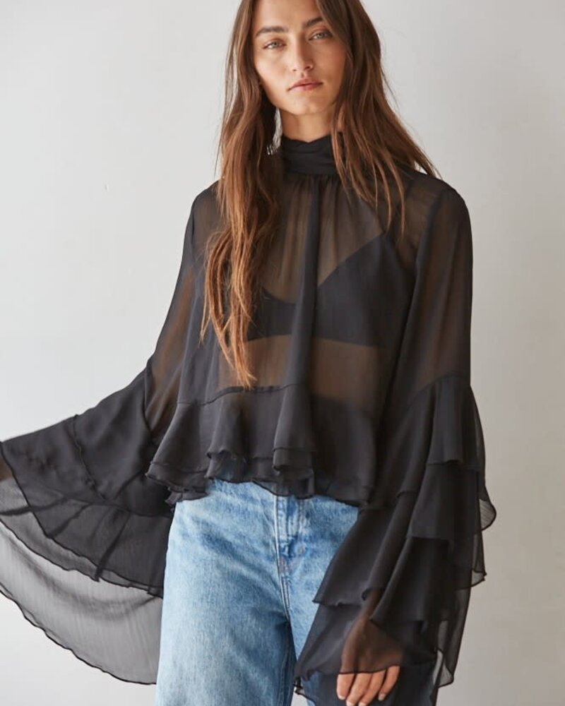 Baroque Flared Cuff Crop Top