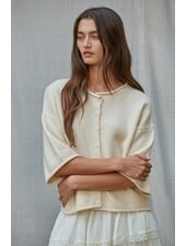 Tobi Knit Cardigan Top | Cream