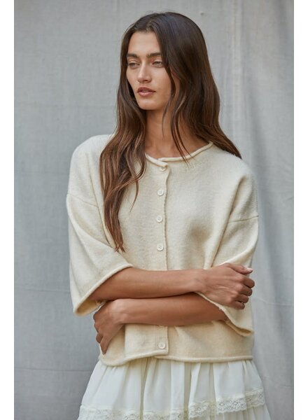 Tobi Knit Cardigan Top | Cream