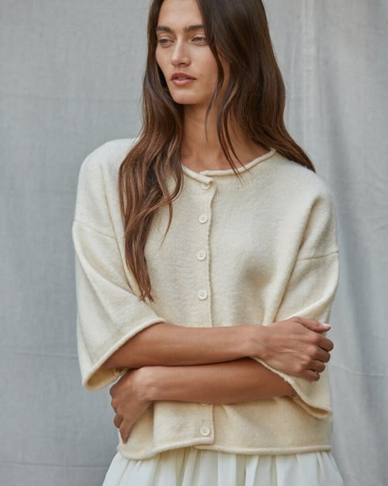 Tobi Knit Cardigan Top | Cream