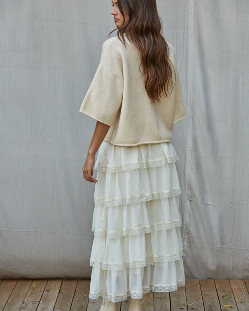 Tobi Knit Cardigan Top | Cream