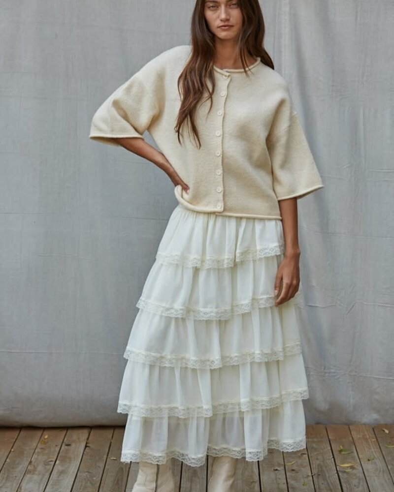 Tobi Knit Cardigan Top | Cream