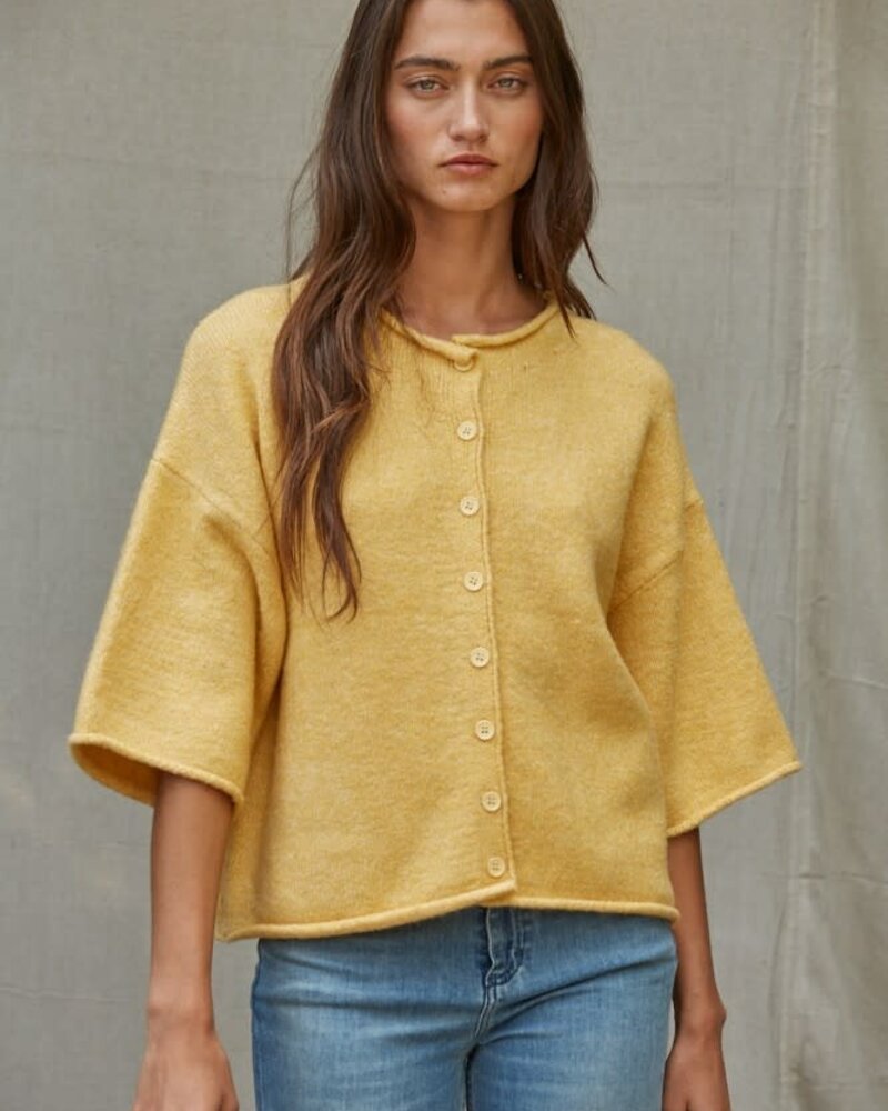 Tobi Knit Cardigan Top | Yellow
