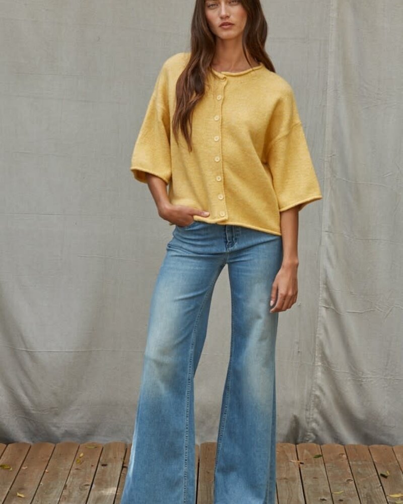 Tobi Knit Cardigan Top | Yellow
