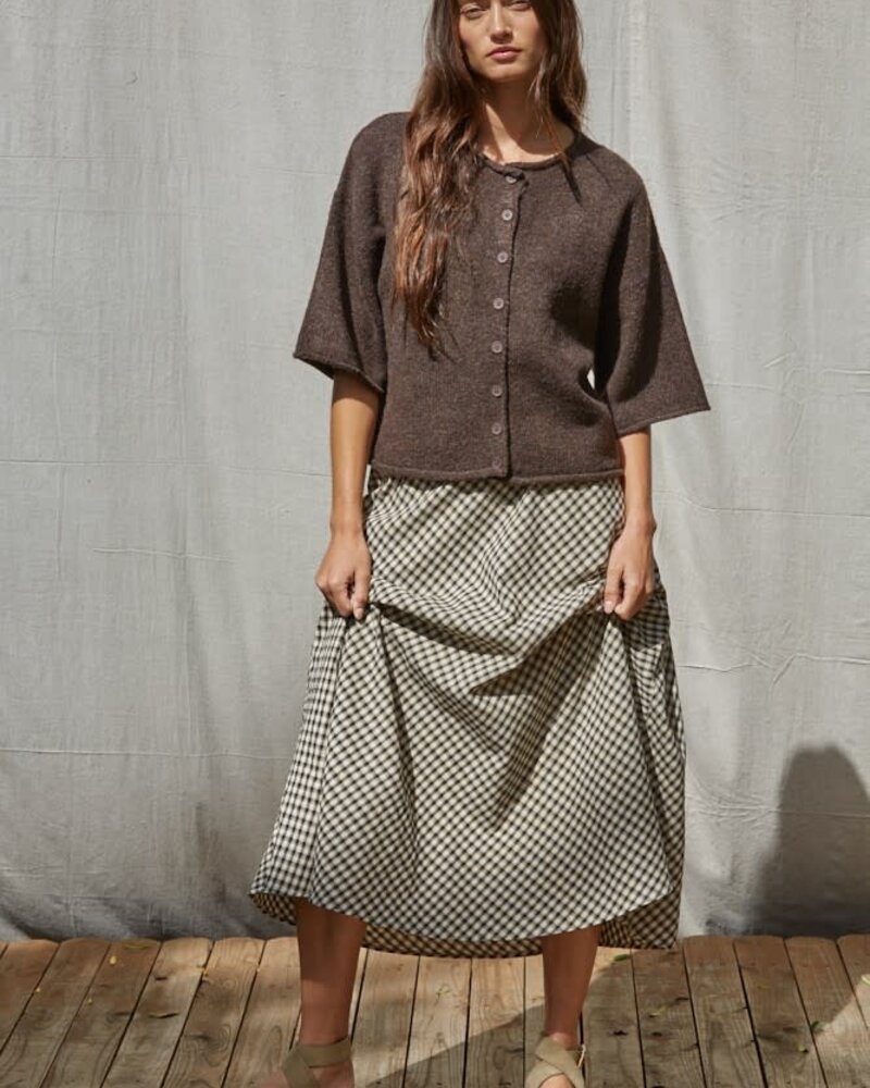 Tobi Knit Cardigan Top | Brown