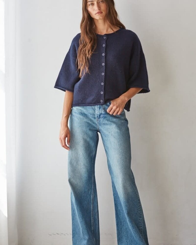 Tobi Knit Cardigan Top | Navy