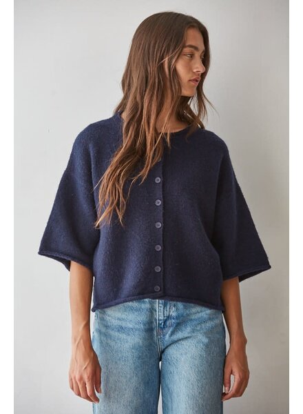 Tobi Knit Cardigan Top | Navy