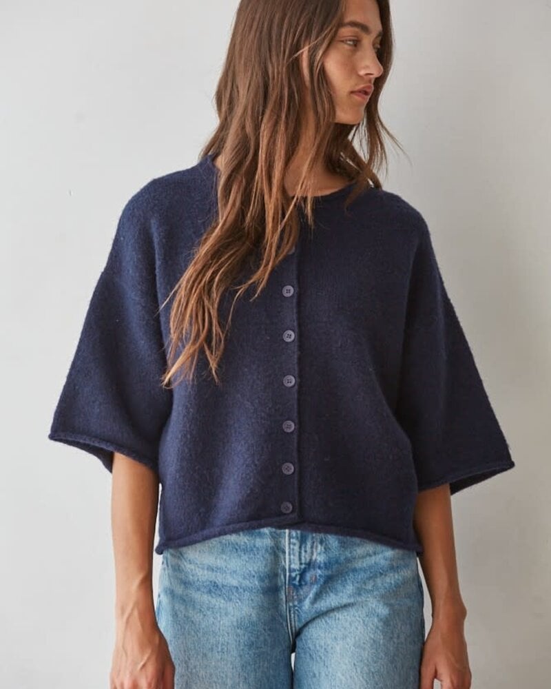 Tobi Knit Cardigan Top | Navy