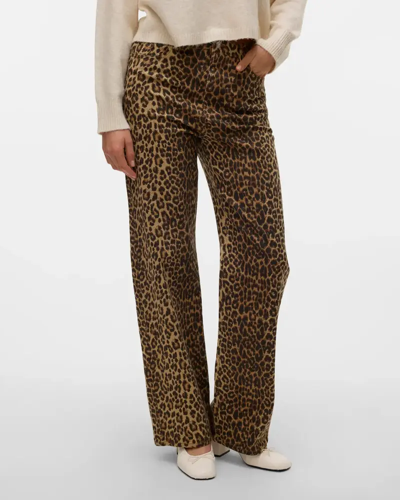 Vero Moda Tessa Wide Leg Jean | Leopard 34" Inseam