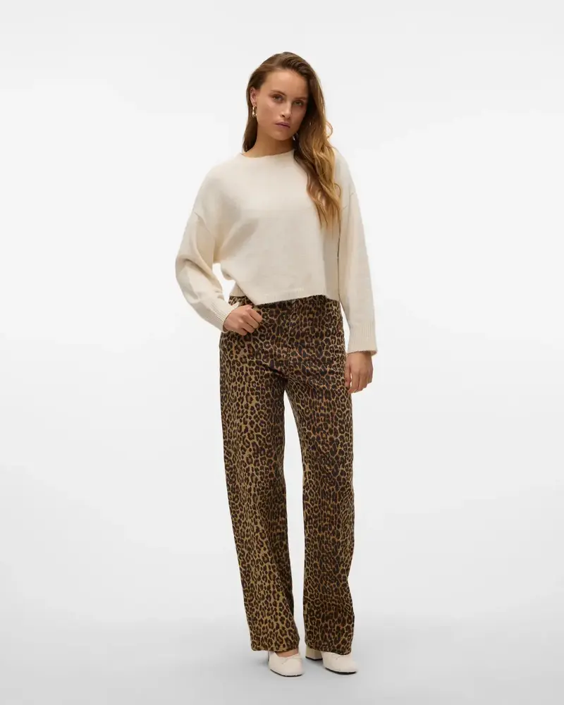 Vero Moda Tessa Wide Leg Jean | Leopard 34" Inseam