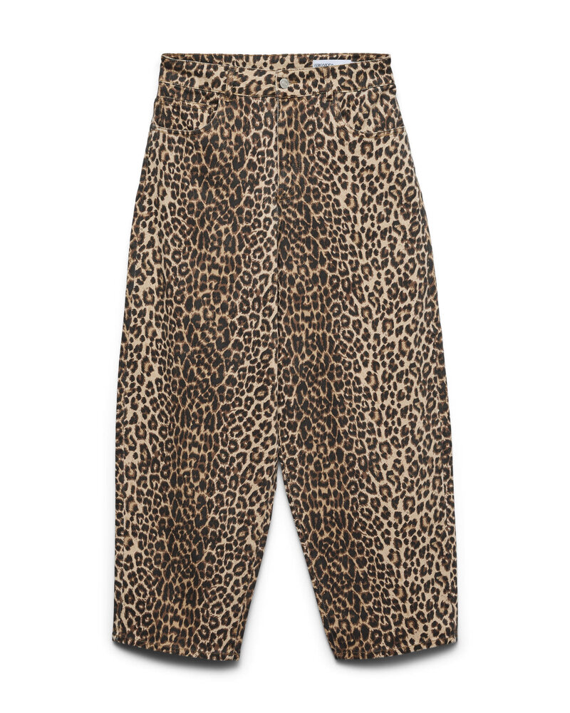 Vero Moda Billie High Rise Barrel Jean | Leopard 32" Inseam
