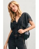 Fiona Satin Lace Blouson Top