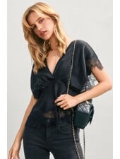 Fiona Satin Lace Blouson Top