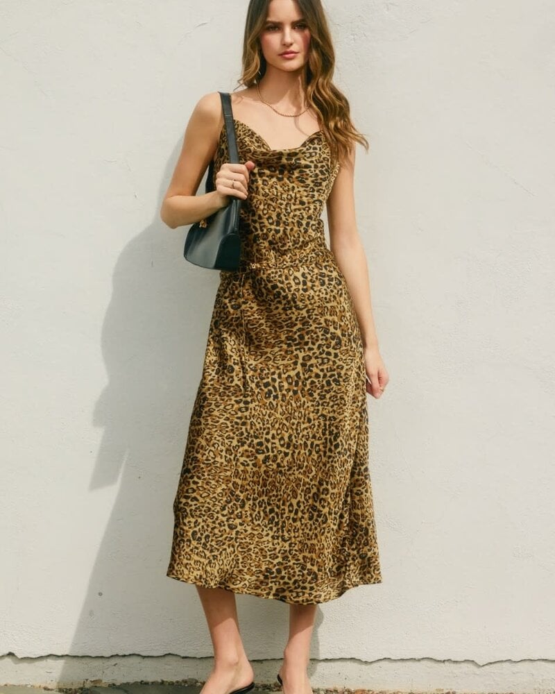 Golden Cowl Maxi Dress