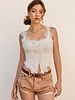 Loreli Lace Trim Knit Top | Ivory