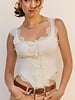 Loreli Lace Trim Knit Top | Ivory