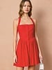 Linen Dipped Waist Mini Dress