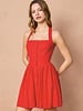 Linen Dipped Waist Mini Dress