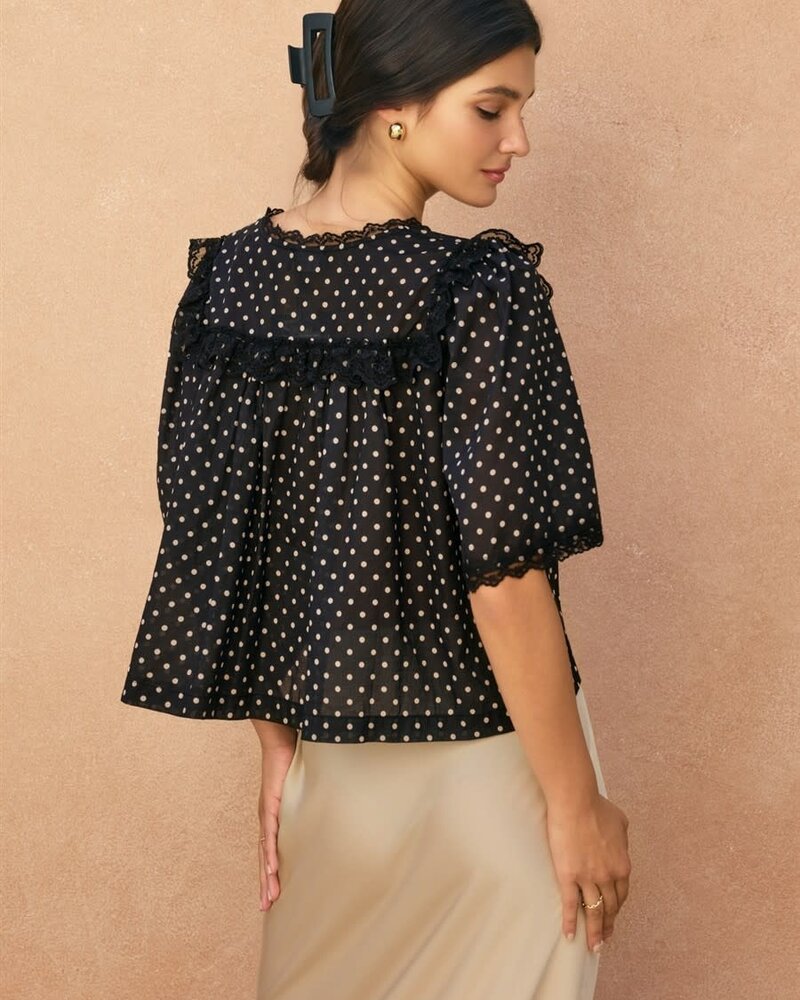 Lola Polka Dot Lace Blouse