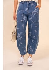 Yeehaw Western Print Denim Jean