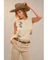 Western Motif Embroidered Tank