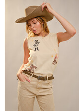 Western Motif Embroidered Tank