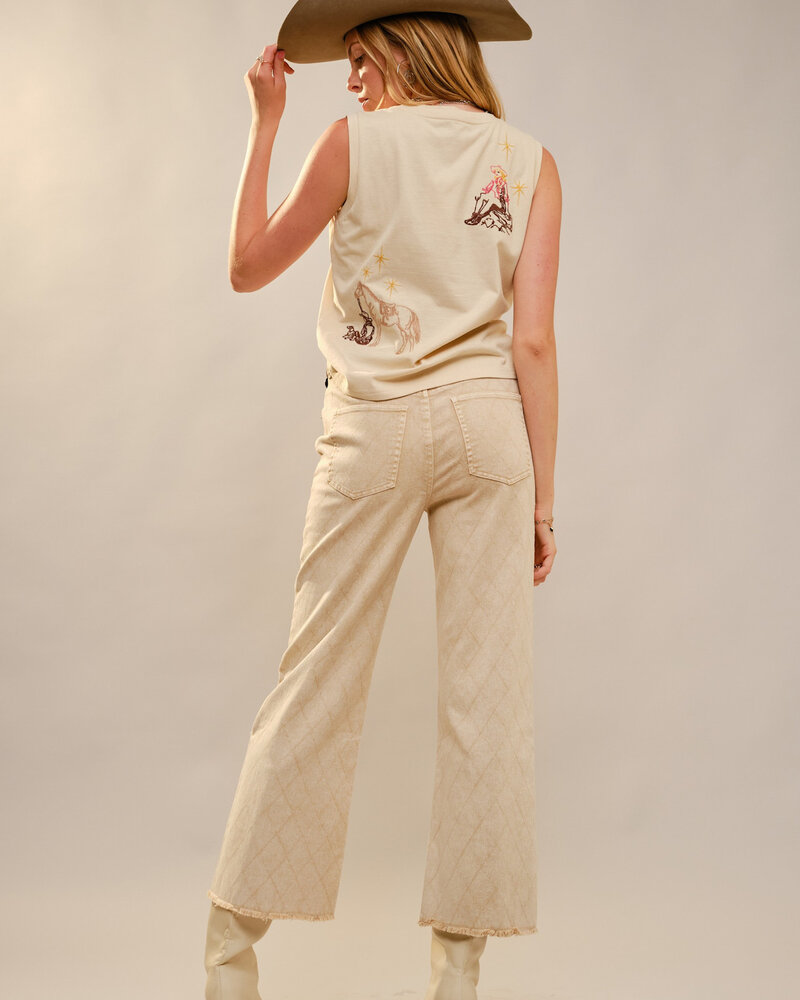 Western Motif Embroidered Tank