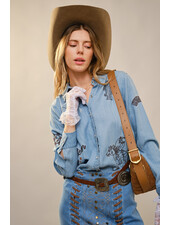 Western Embroidered Snap Button Shirt