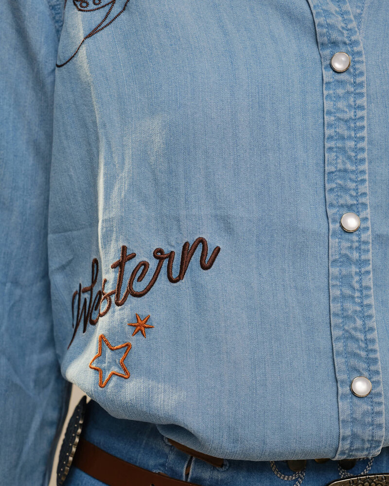Western Embroidered Snap Button Shirt
