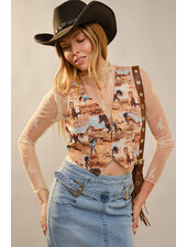 Western Horse Printed Vest