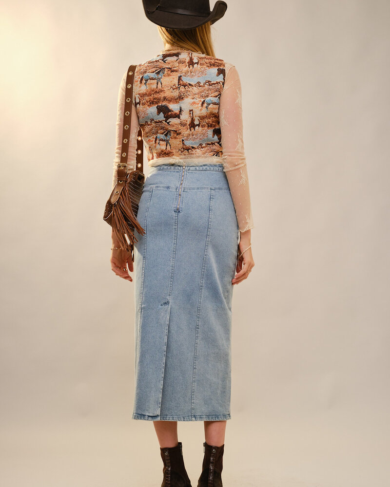 Western Horse Printed Vest