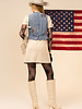 Pinstripe Embroidered Denim Vest