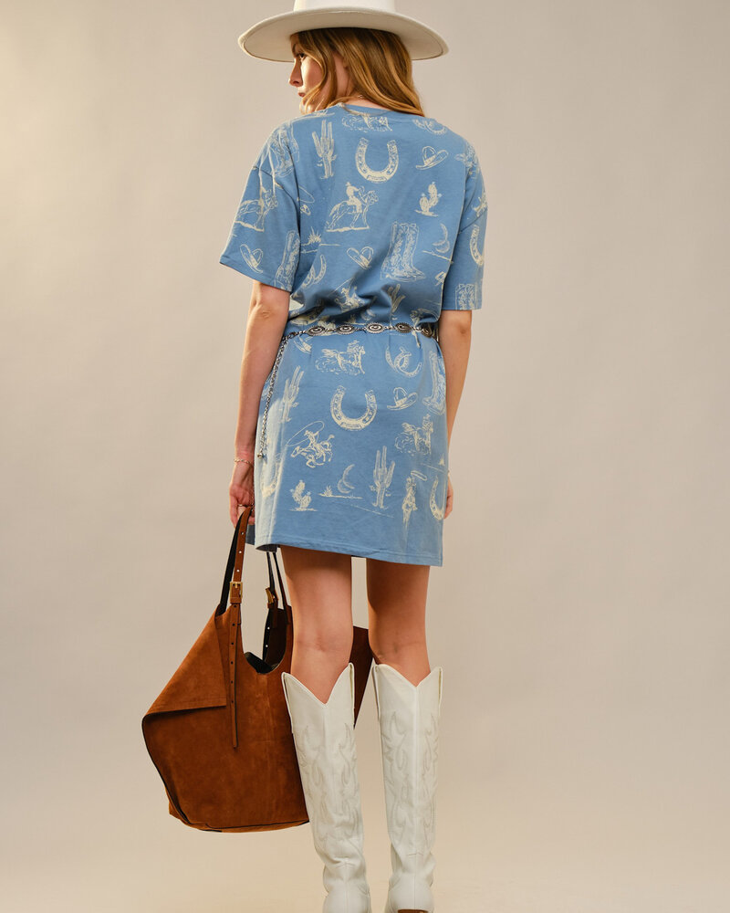 Western Motif Shirt Dress