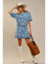 Western Motif Shirt Dress
