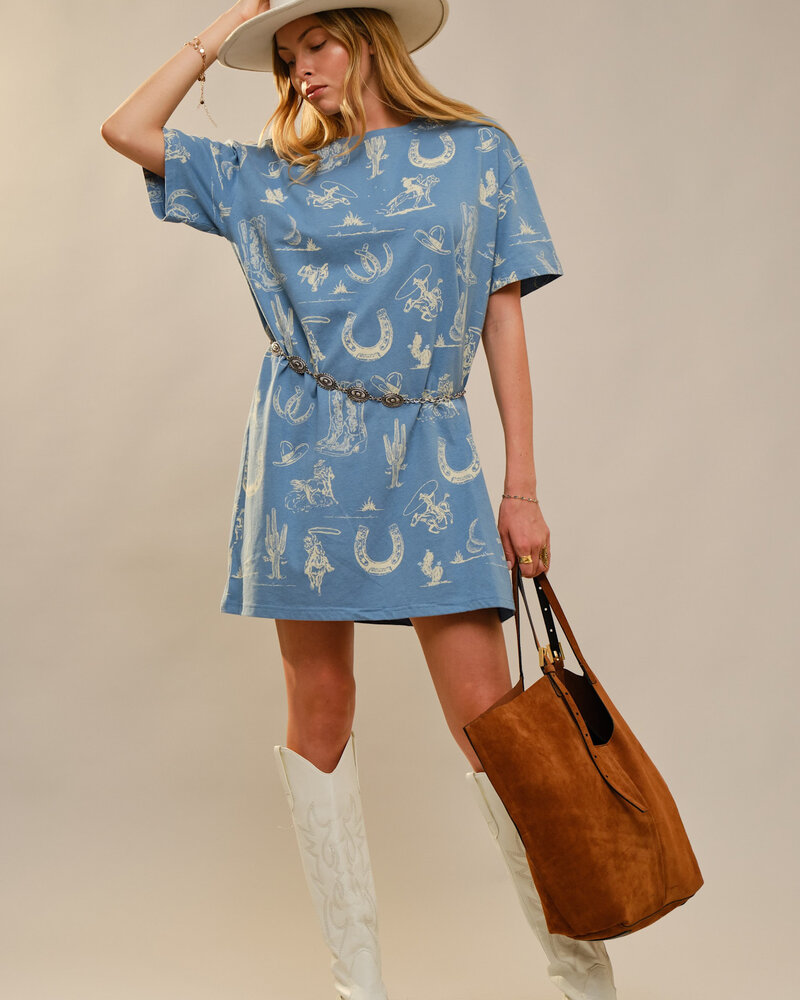 Western Motif Shirt Dress