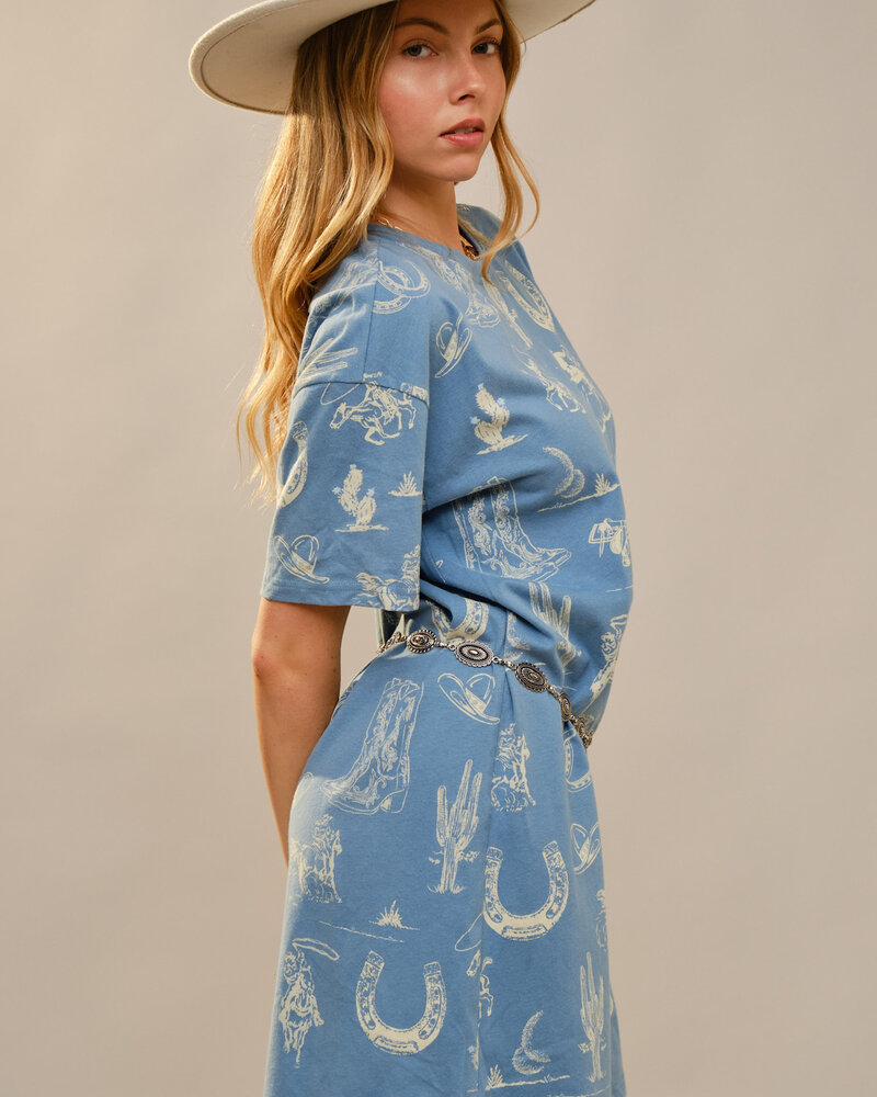 Western Motif Shirt Dress