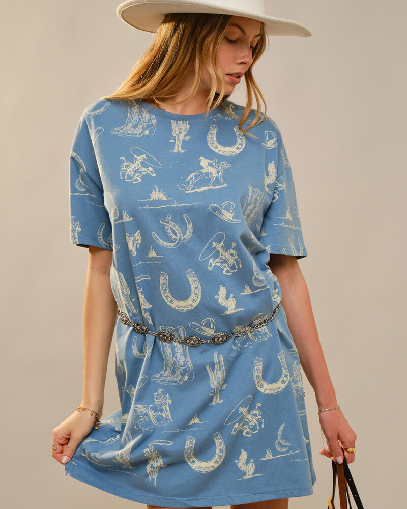 Western Motif Shirt Dress
