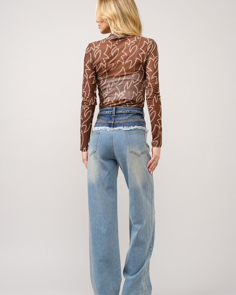 Boots Stitch Mesh Top | Brown